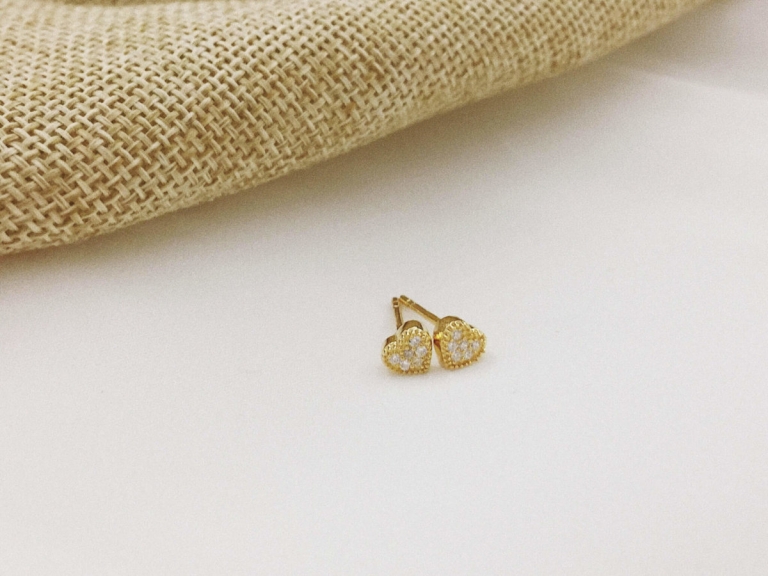 PAVE HEART EARRINGS