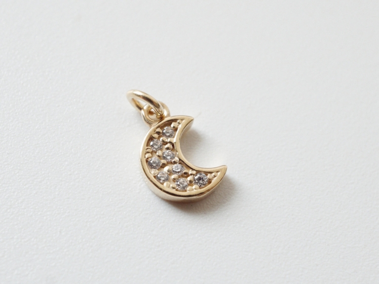 PAVE CRESCENT PENDANT