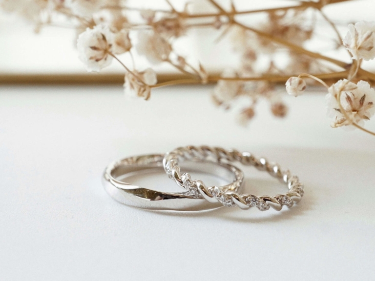 TWIST MATTE RING 3MM & PAVE ROPE ETERNITY RING