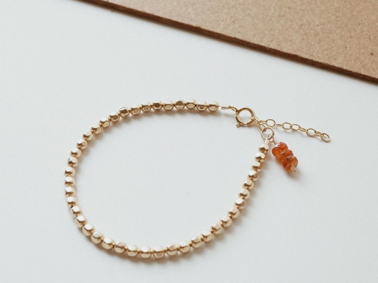 NUGGET BEADED BRACELET (GF) - YELLOW SAPPHIRE