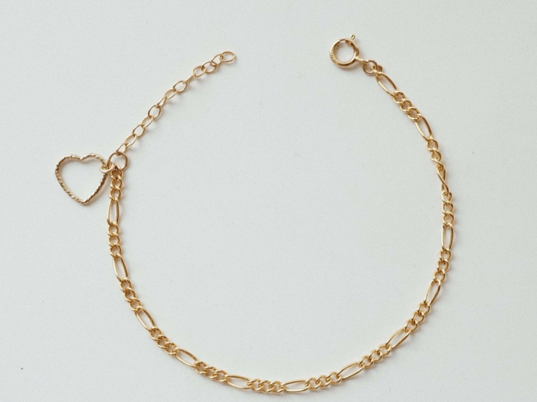 SPARKLE HEART - FIGARO BRACELET (GF)