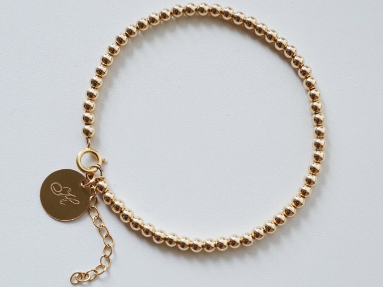 BEADED DISC BRACELET - 3MM