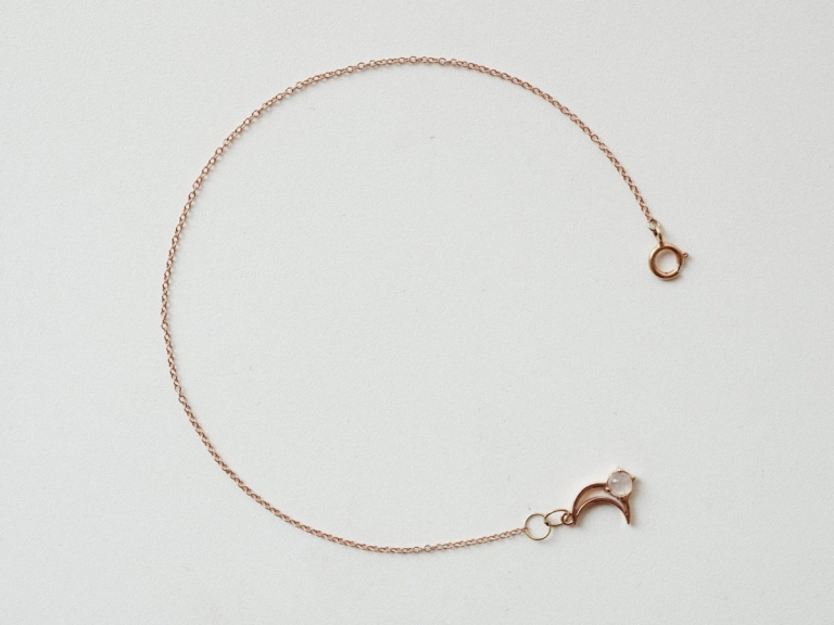 MOONSTONE CRESCENT FRAME BRACELET