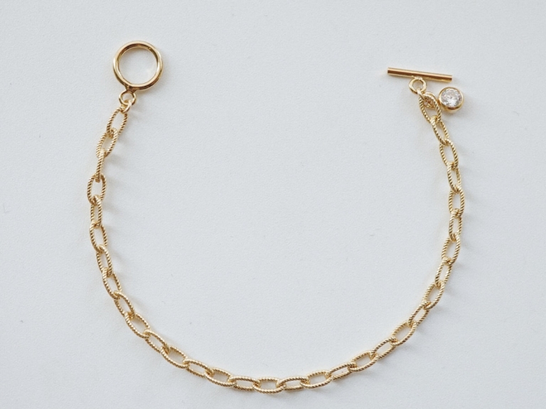 STONE - TOGGLE CLASP OVAL CABLE BRACELET (GF)
