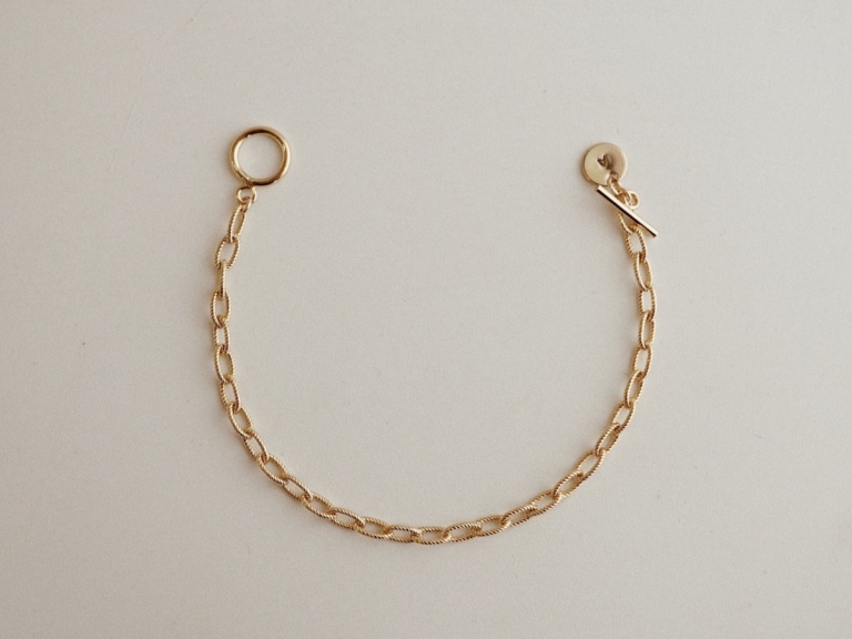 MINI DISC - TOGGLE CLASP OVAL CABLE BRACELET (GF)