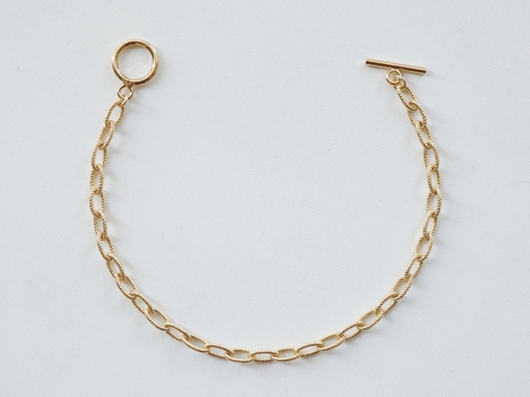 TOGGLE CLASP OVAL CABLE BRACELET (GF)
