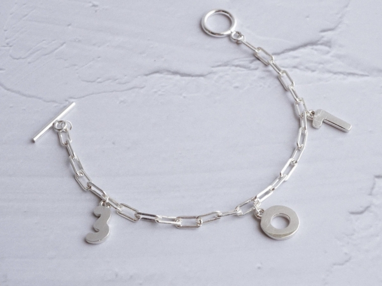 TRIO NUMBER RECTANGLE CHAIN BRACLET (S)
