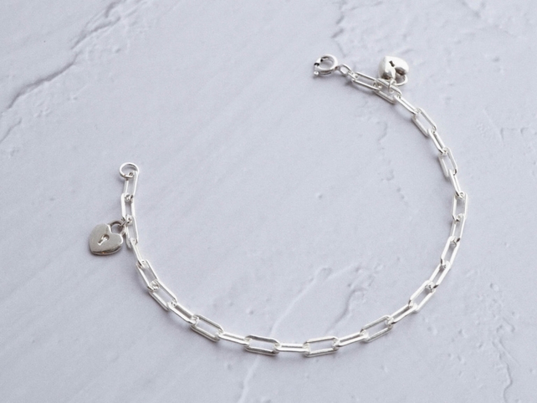 DUO LOCK OF LOVE RECTANGLE CHAIN BRACELET