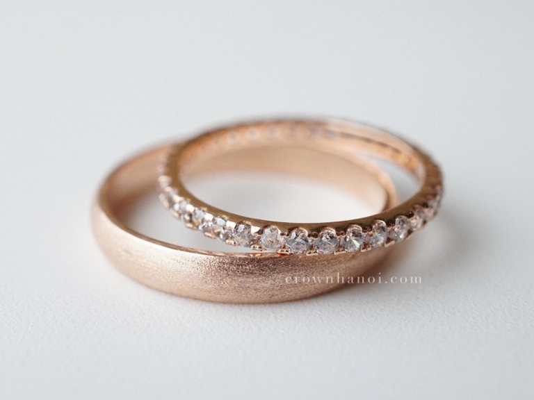 D-SHAPE BAND RING - 3MM & BOLD PAVE ETERNITY RING