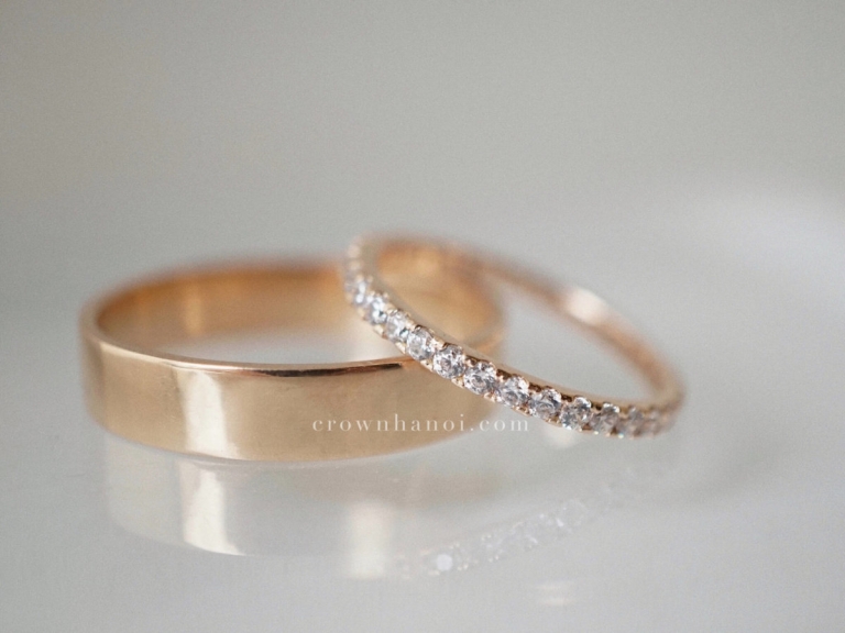 BAND RING - 4.5MM & BOLD PAVE ETERNITY RING