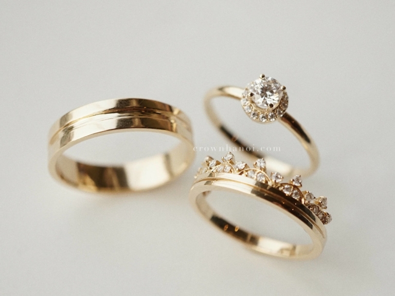 ROUND HALO RING & HALF TIARA BORDER RING & MIDDLE BORDER RING 4.5MM