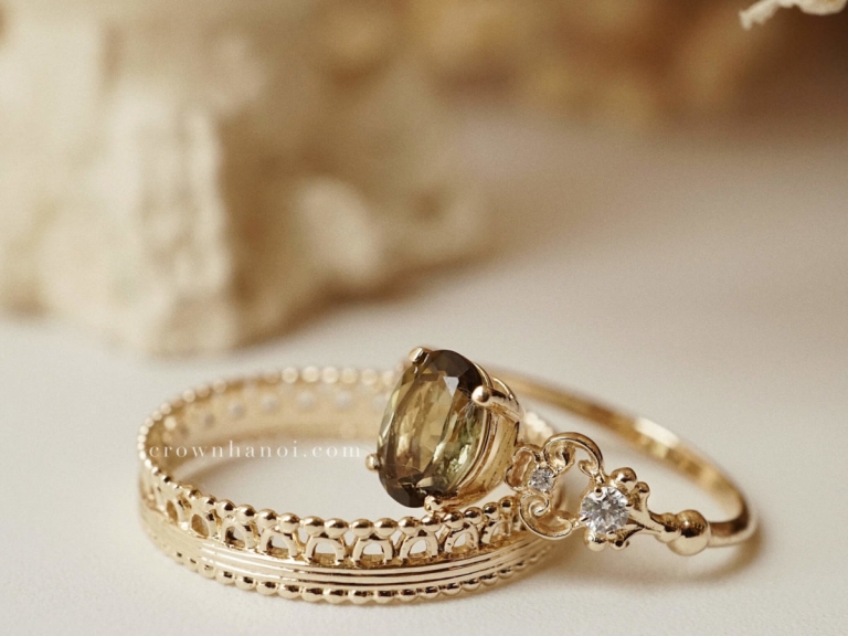 MILGRAIN GOTHIC RING & OVAL VINTAGE RING