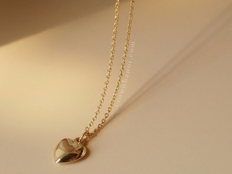 PUFF HEART NECKLACE (GF)
