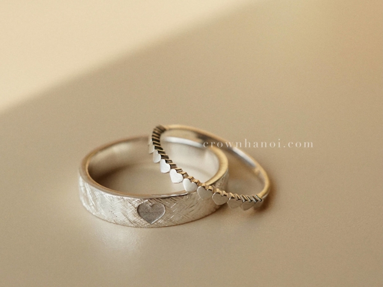 PATTERN HEART RING - 4MM & HEART BAND RING
