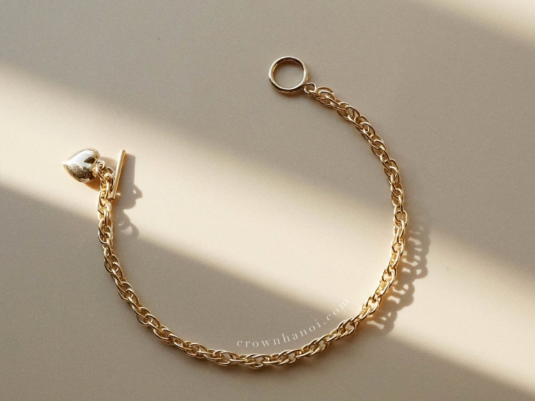 PUFF HEART - TOGGLE CLASP TRIPLE CABLE BRACELET
