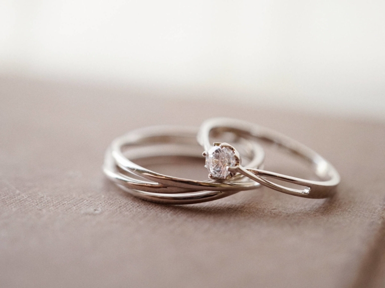 TRINITY RING & TWIST SOLITAIRE RING (PLATINUM)