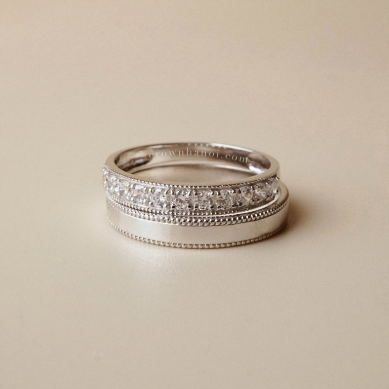 DOUBLE MILGRAIN RING & BOLD MILGRAIN ETERNITY RING – CROWN