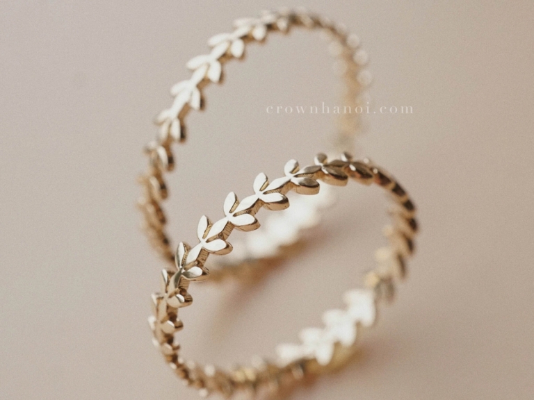 OLIVE LEAF COUPLE BAND RING