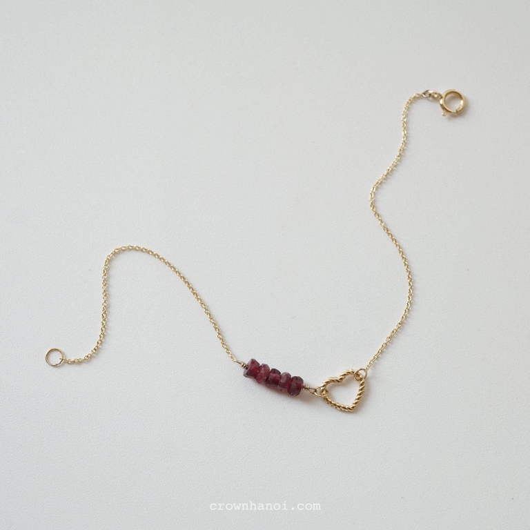 RUBY TWIST HEART BRACELET