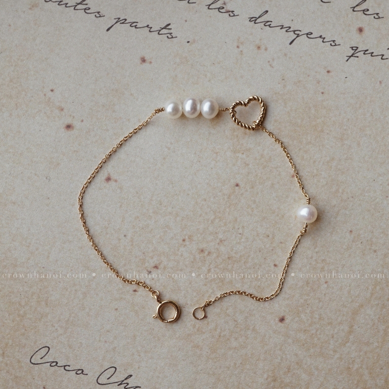 TWIST HEART - PEARL BRACELET