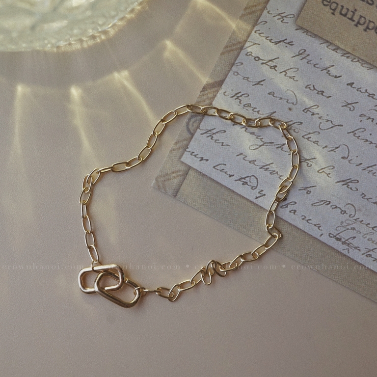 DOUBLE RECTANGLE CLASP - SHORT RECTANGLE CHAIN BRACELET