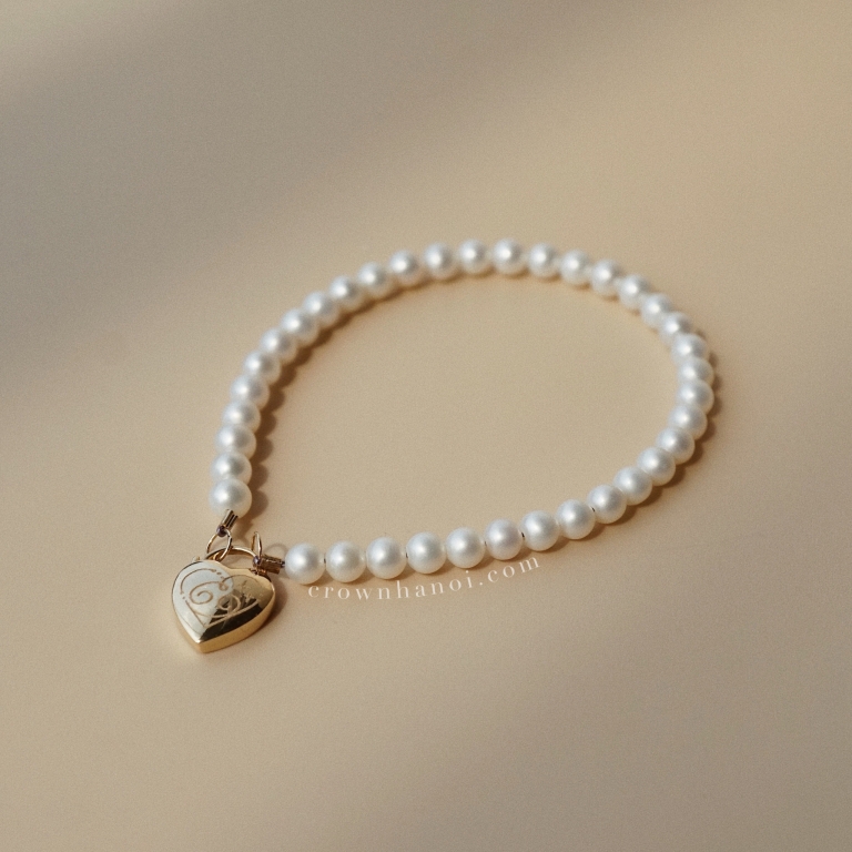 HEART LOCK PEARL BRACELET
