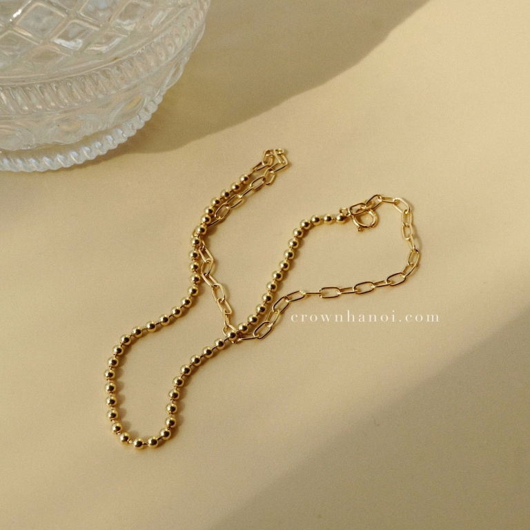 SHORT RECTANGLE CHAIN - DISCO BEADS BRACELET