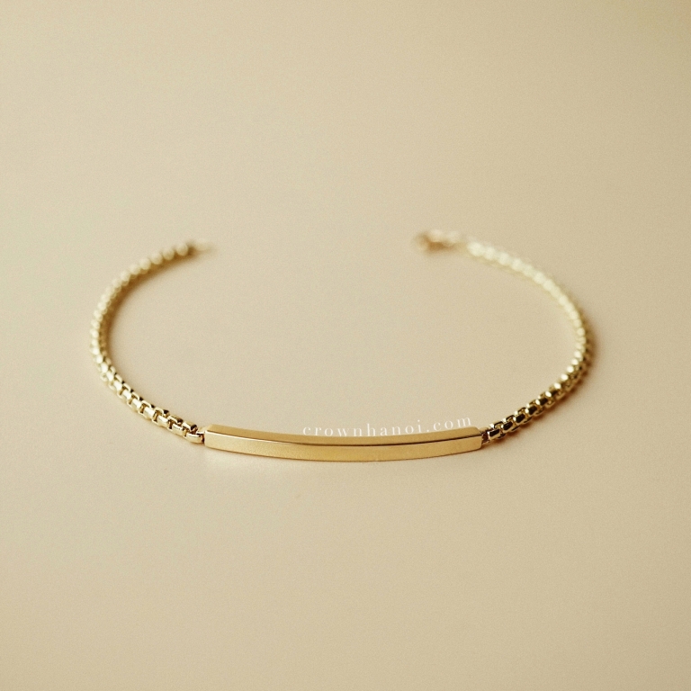 ID BAR VENETIAN BOX CHAIN BRACELET