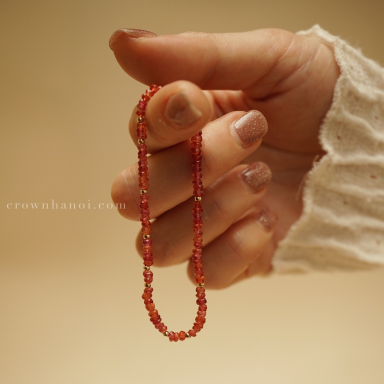 PADPARADSCHA SAPPHIRE BEADED BRACELET