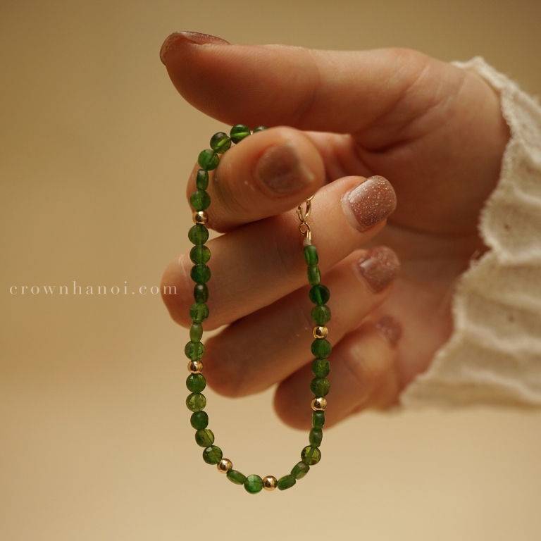 CHROME DIOPSIDE BEADED BRACELET