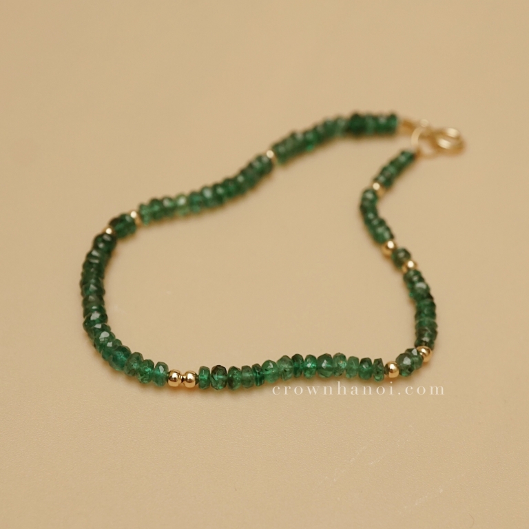 EMERALD BEADED 2MM BRACELET - 3.0