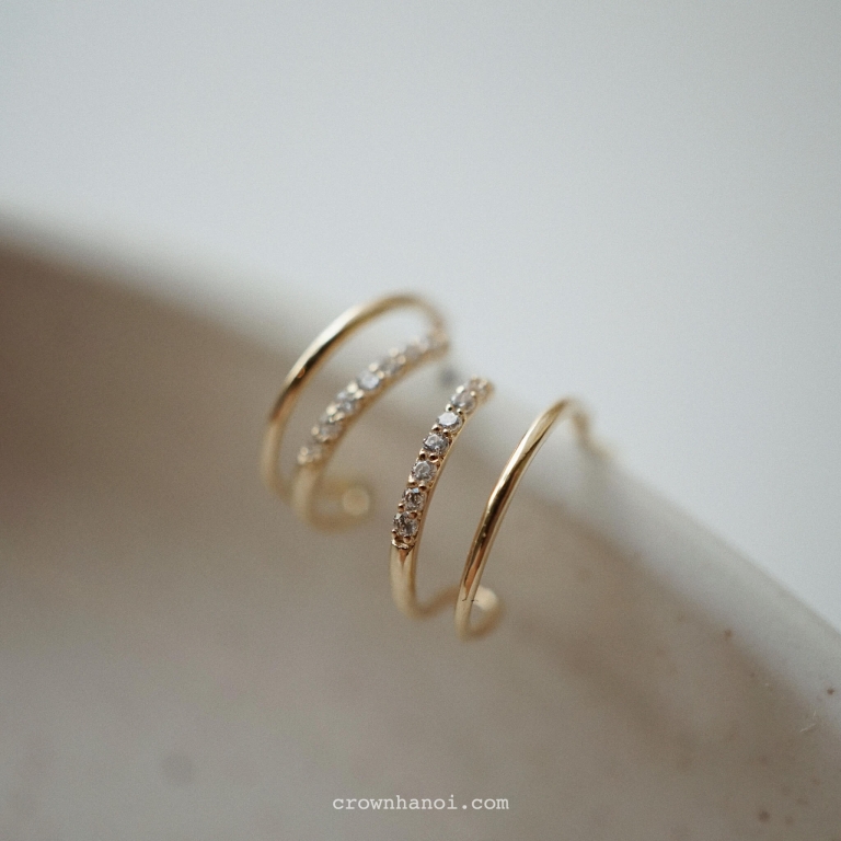 PAVE DOUBLE HOOP EARRINGS