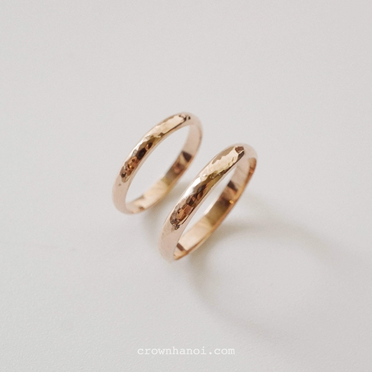 HAMMER D-SHAPE BAND RING - 2.5MM & 3MM