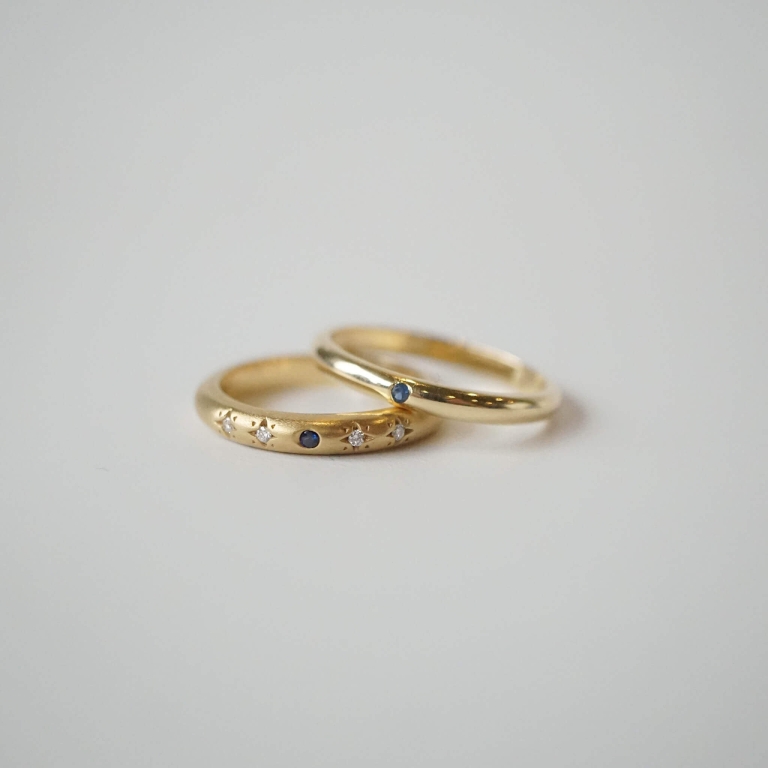 MOON & STAR BAND RING - SAPPHIRE UNO RING