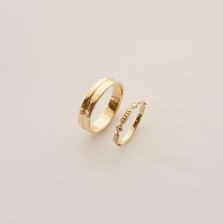 RETRO MILGRAIN RING & MIDDLE BORDER RING 4.5MM