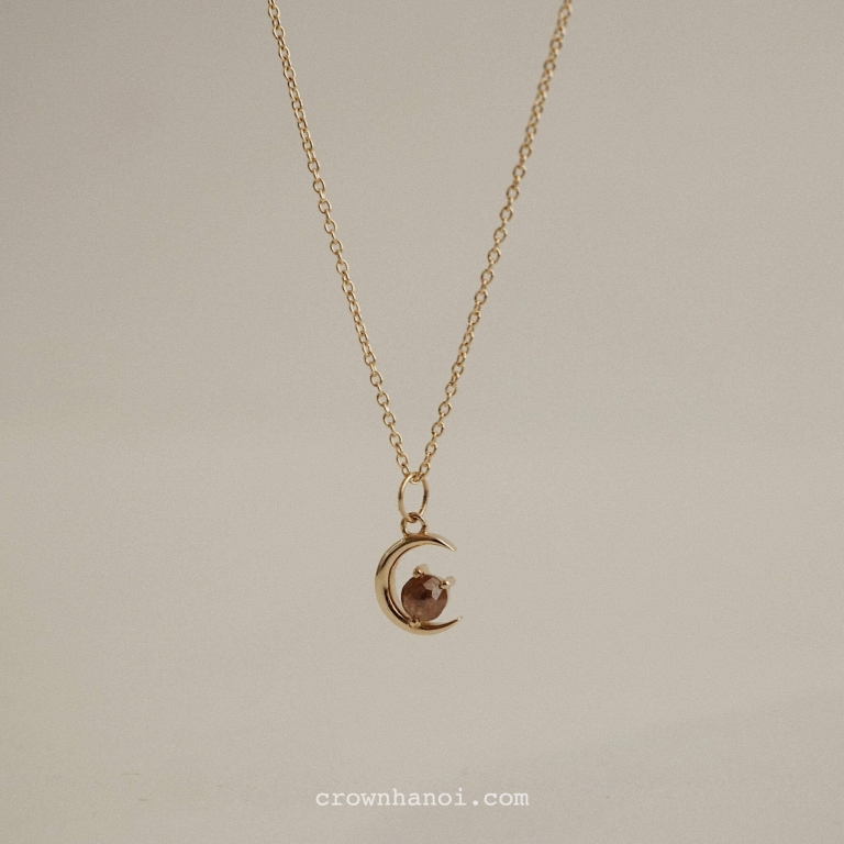 CRESCENT STONE NECKLACE - 3MM