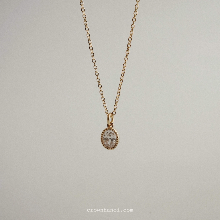 OVAL PETITE MILGRAIN NECKLACE