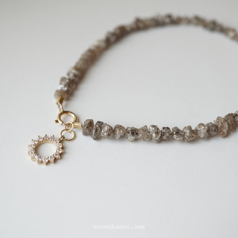 SUNFLOWER - GREY RAW DIAMOND BRACELET