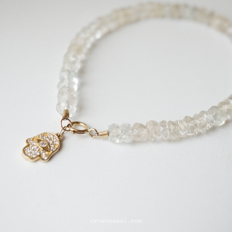 HAMSA HAND - CHAMPAGNE QUARTZ BRACELET