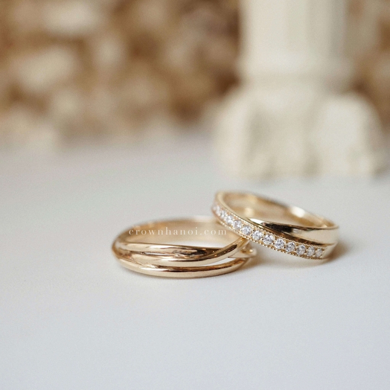 TRINITY RING & DUO MILGRAIN ETERNITY RING