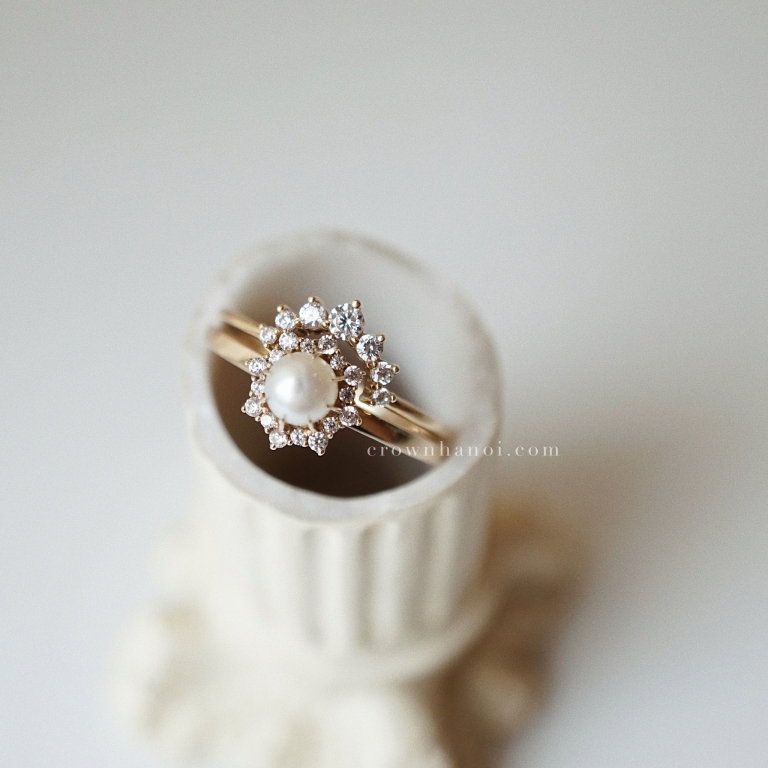 HELIOS PEARL RING & HIGH ARCH SKINNY RING