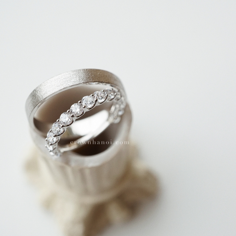BAND RING 3.5MM & PAVE RING 2.5MM
