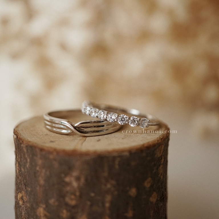 INTERTWINE BAND RING & PAVE RING - 2MM