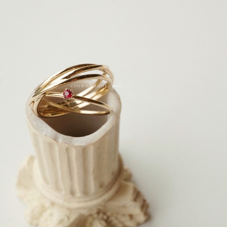 TRINITY RING & DANDELION SKINNY RING