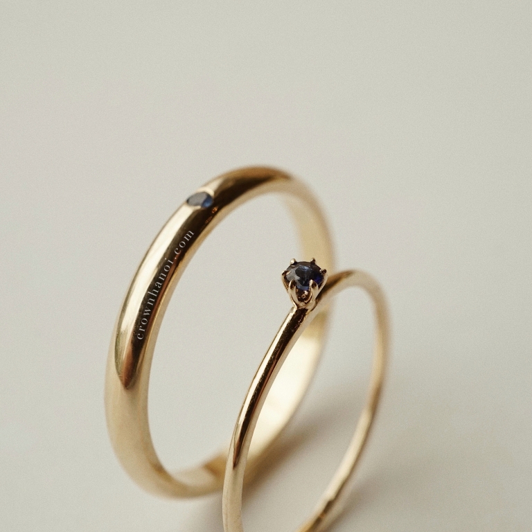 SAPPHIRE UNO RING & DANDELION SKINNY RING