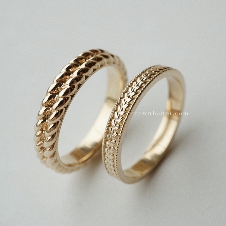 DUO ROPE BAND RING & LAUREL BAND RING