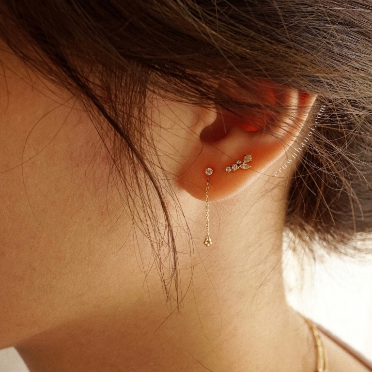 LILAC PETITE STONE PLAIN EARRINGS