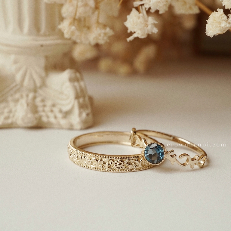RENAISSANCE ART INSPIRED RING & TOPAZ MEANDER RING