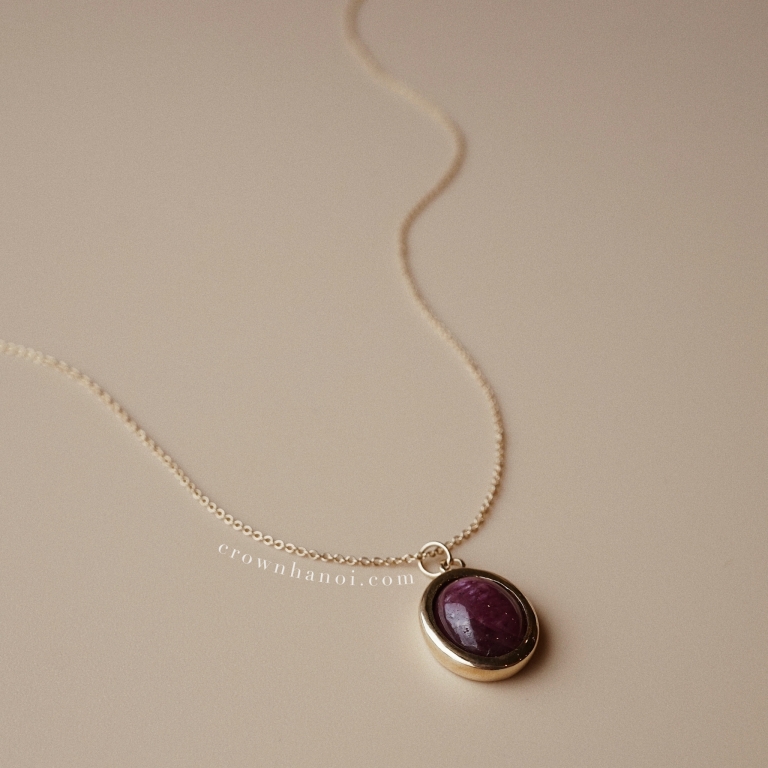 RUBY CACBOCHON NECKLACE