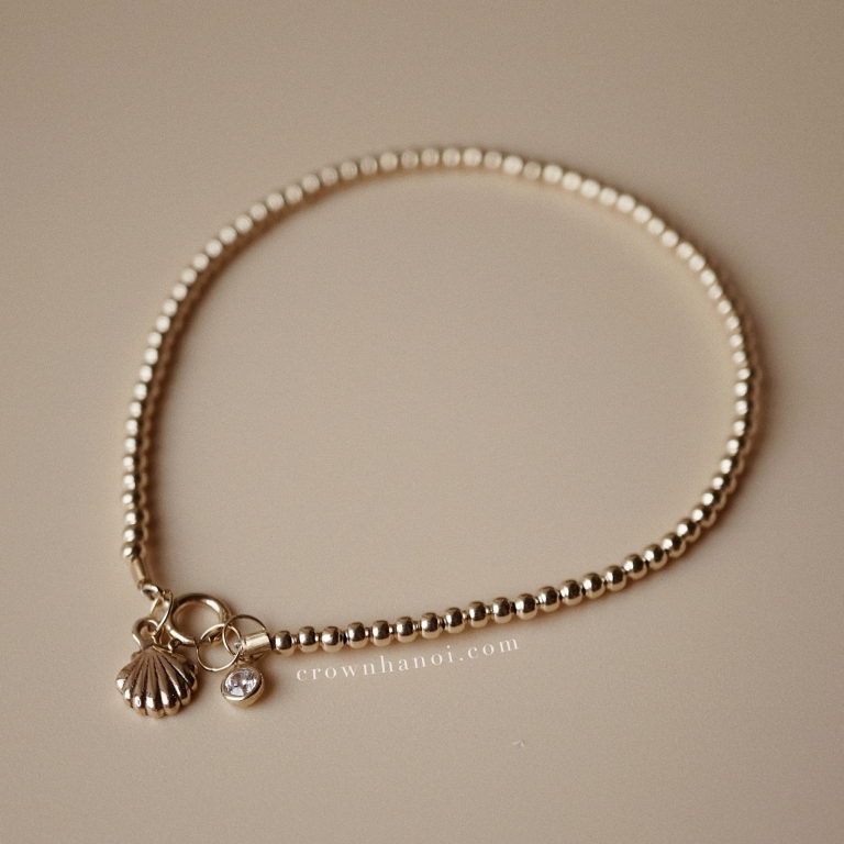 STONE SHELL BEADED BRACELET - 2MM